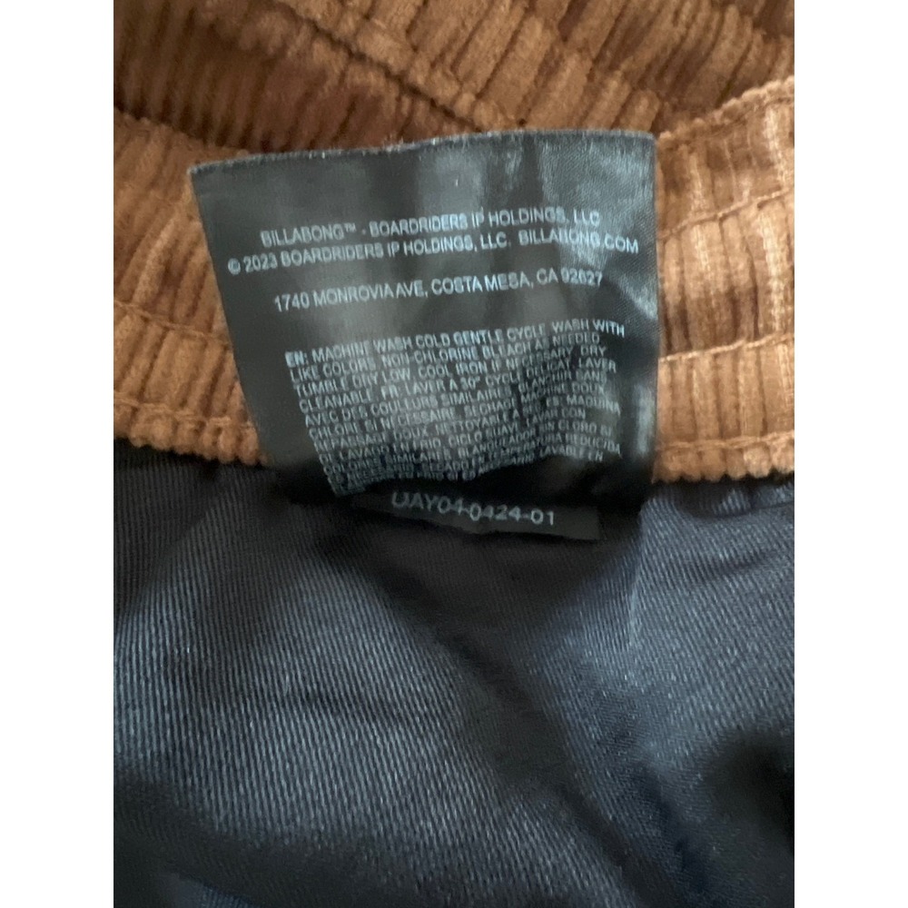 Billabong Mens Corduroy Mike Drawstring Shorts Brown Elastic Waist  Large - Picture 8 of 11